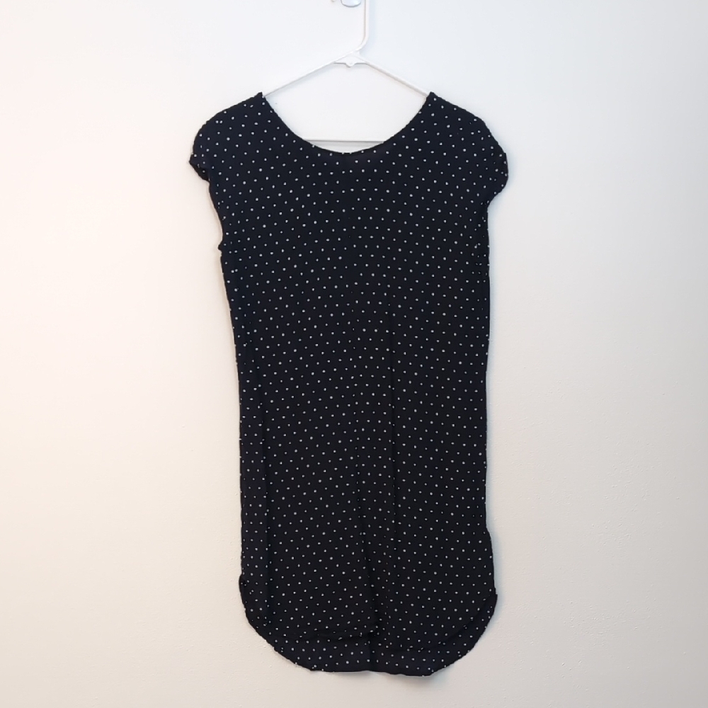 Madewell XS Cap Sleeve Navy Polka Dot Dress